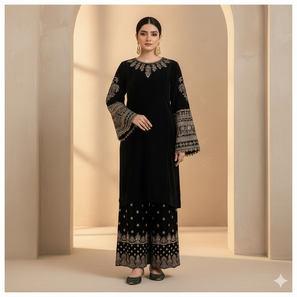 Onyx Velvet Heritage Premium Unstitched 3-Piece