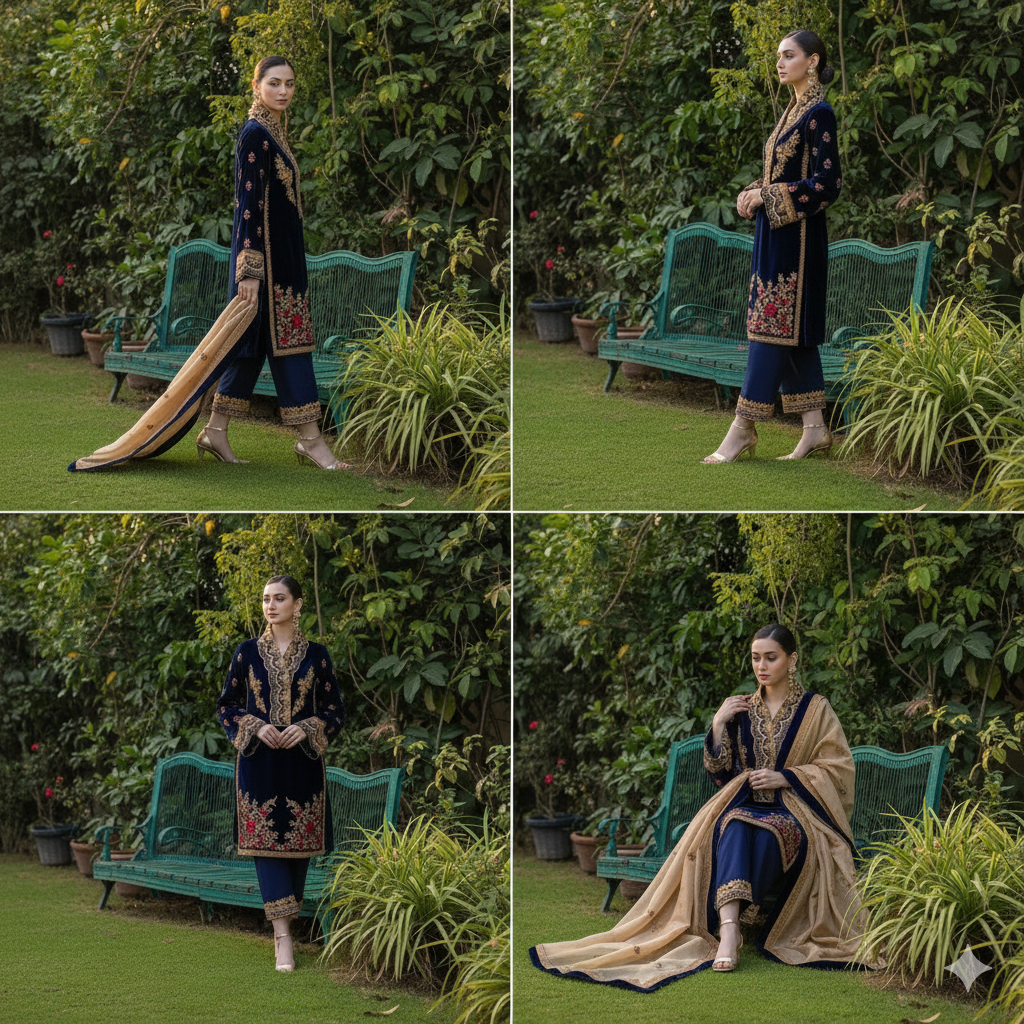 Marjan "Amethyst Royale" Luxury Unstitched Velvet 3-Piece Suite – Winter '26 Edition