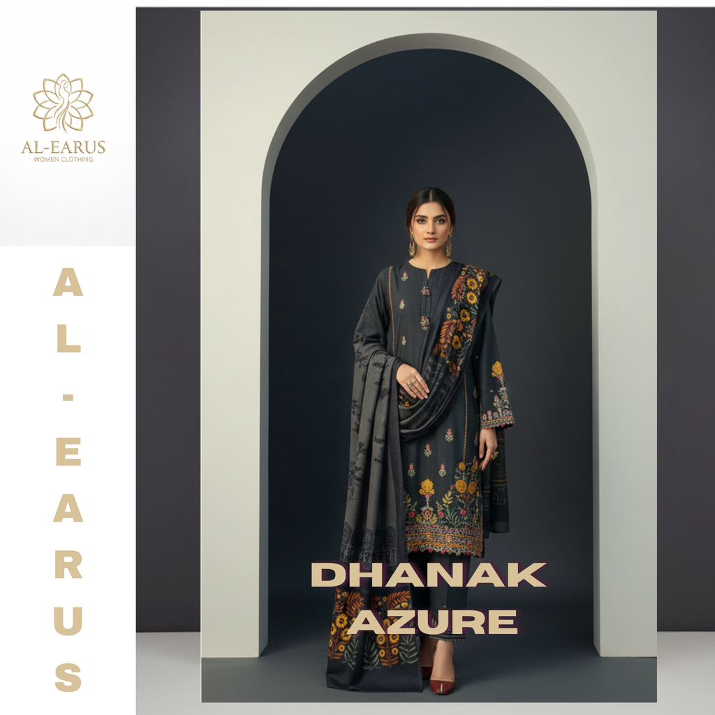 Dhanak Midnight Garden 3-Piece Embroidered Winter Luxe Collection