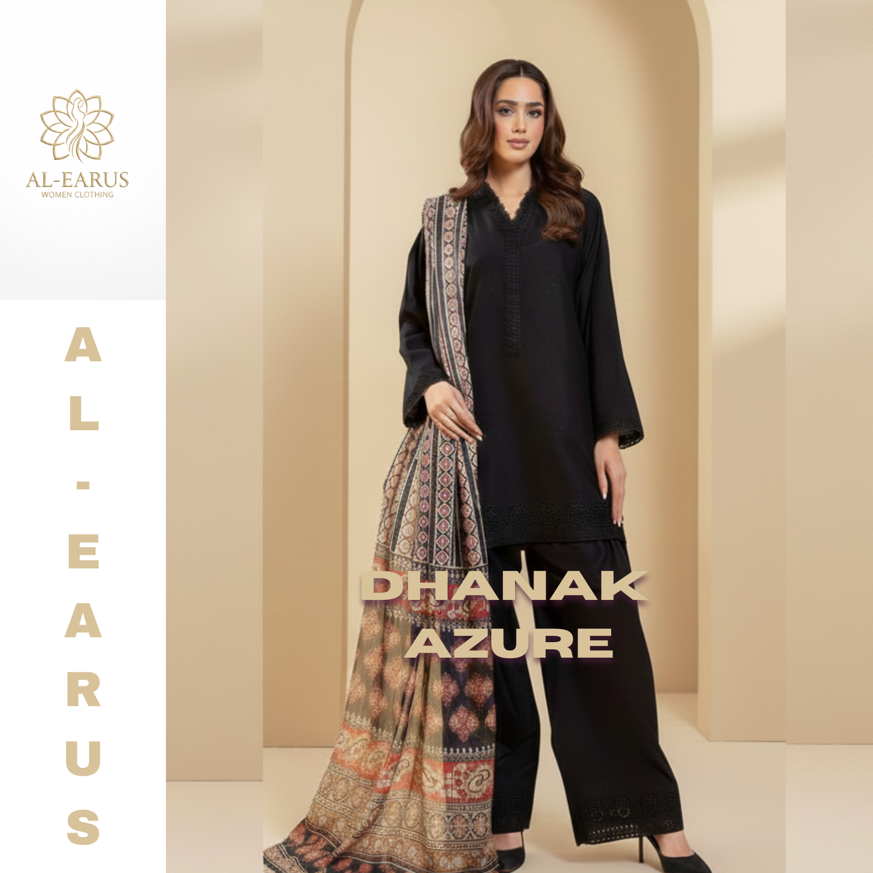 Dhanak Rust Radiance Signature 3PC Embroidered Winter Collection